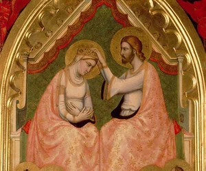 Couronnement de la Vierge Polyptyque (détail du panneau central)